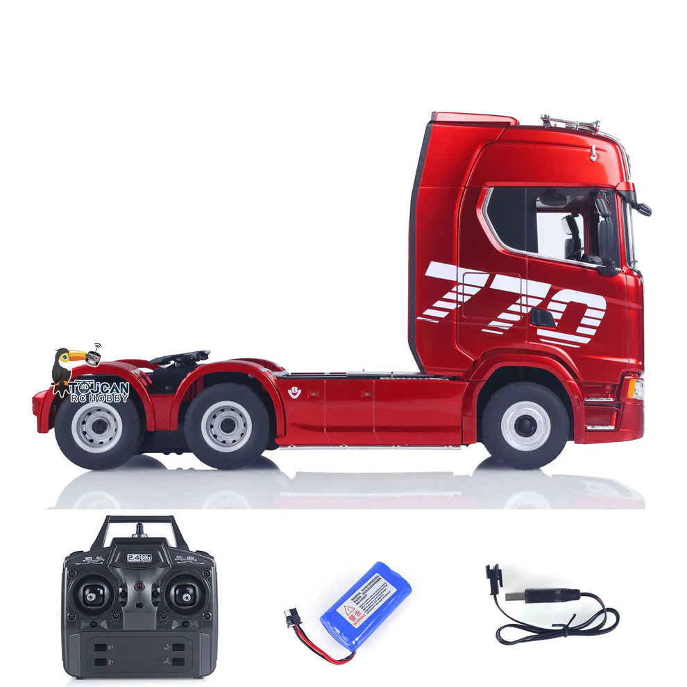 USED 770S Plastic 1/18 RC Tractor Truck Toys Finished Model RTR 7.4V Battery Radio 19CH Light Sound Effects Remote Control Lorry Car
