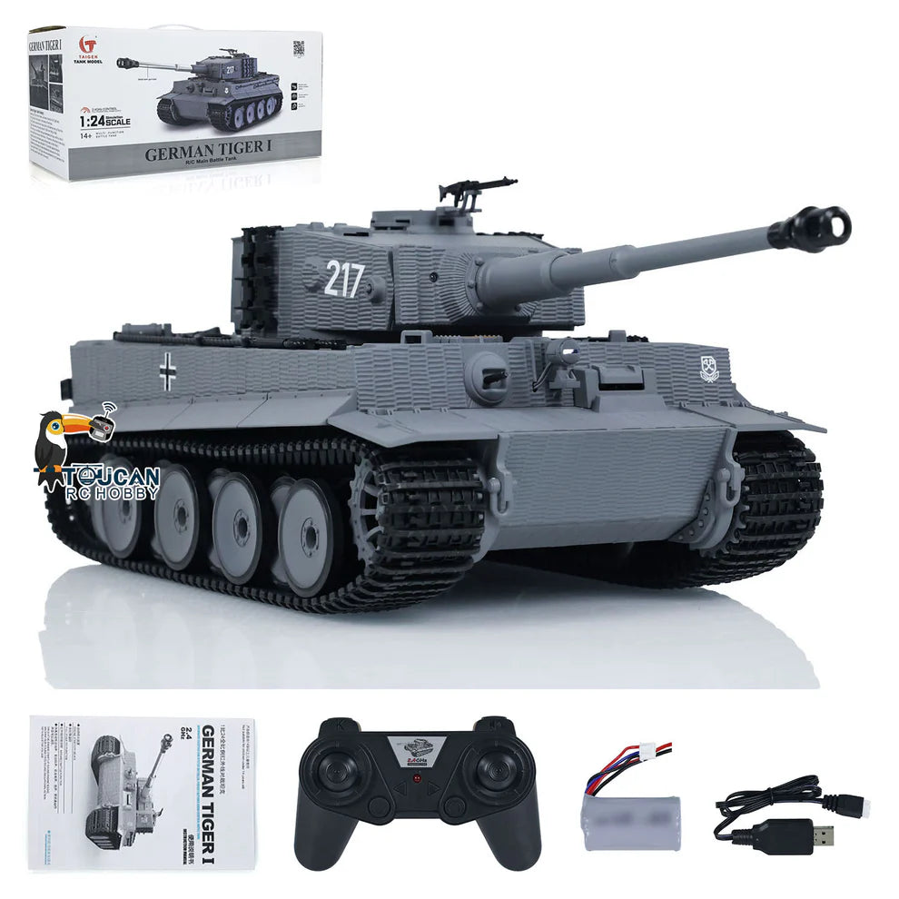 USED Taigen 1/24 RC Battle Tank Tiger I Remote Control Military Tanks Infrared Combat