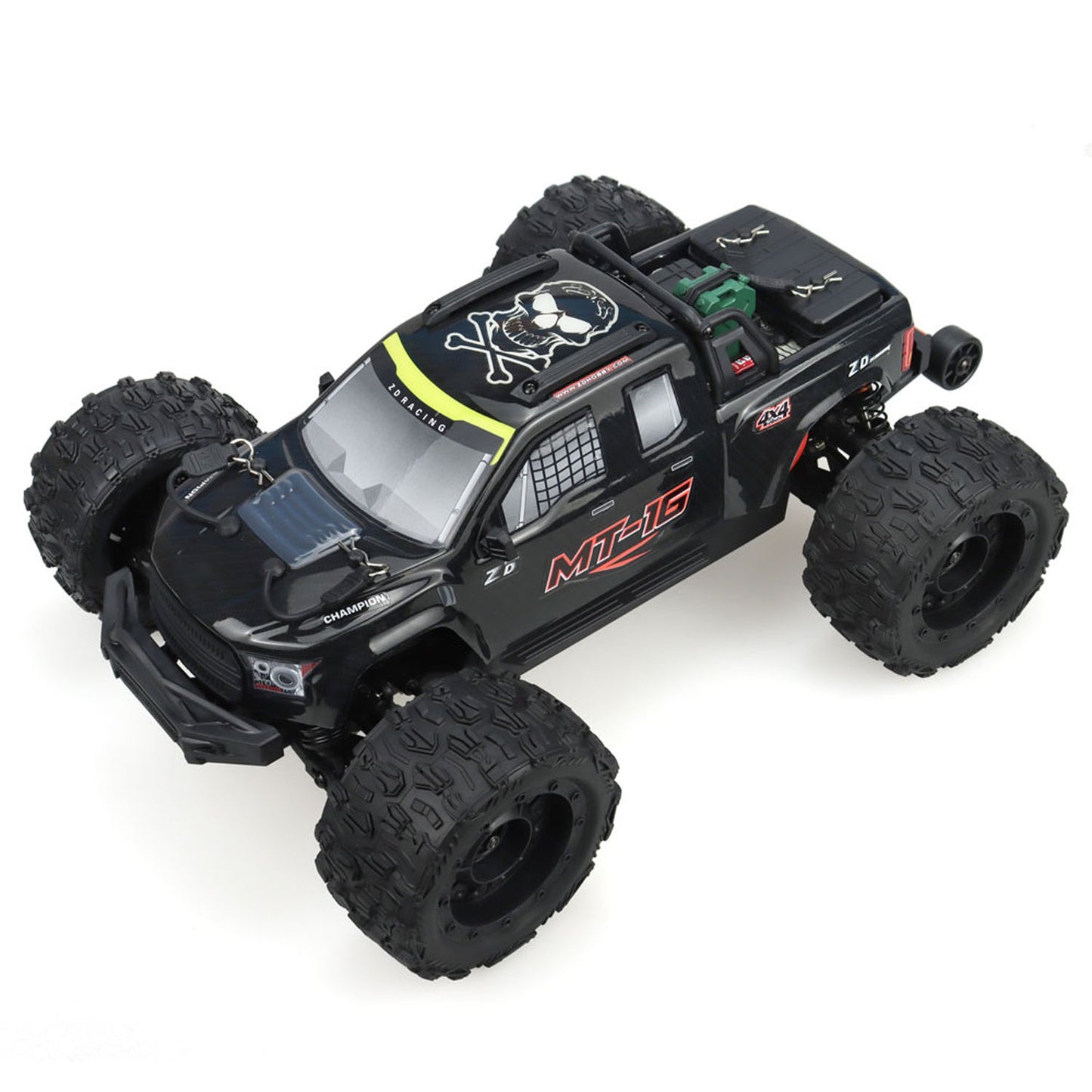 USED 80KM/H ZD Racing 1/16 Radio Controlled Monster Truck MT-16 High Speed 4*4 RC Off Road Car RTR Wheelie Bar Metal CVD Chassis