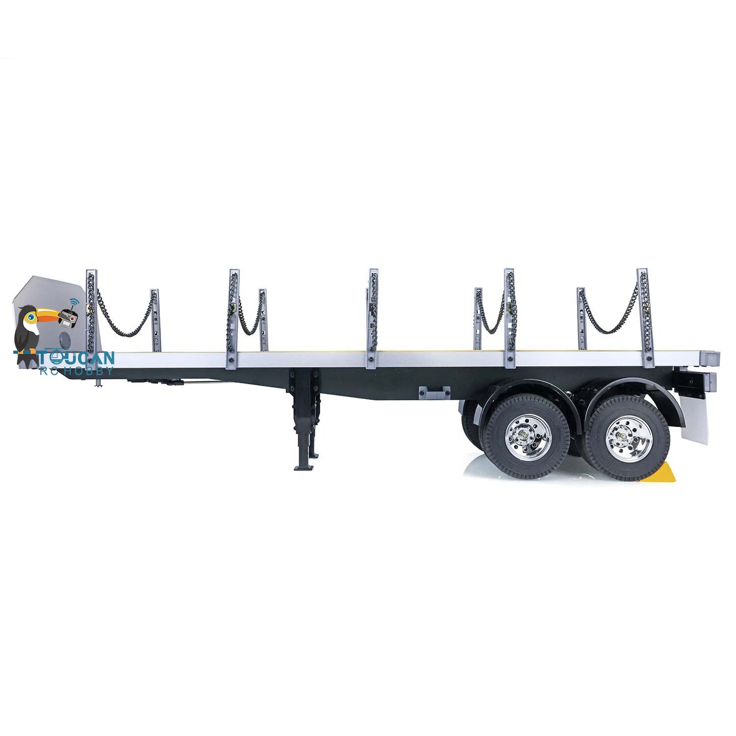 USED TOUCAN 1/14 2Axle RC Tractor Flatbed Semi Trailer Truck for DIY TAMIYA Model