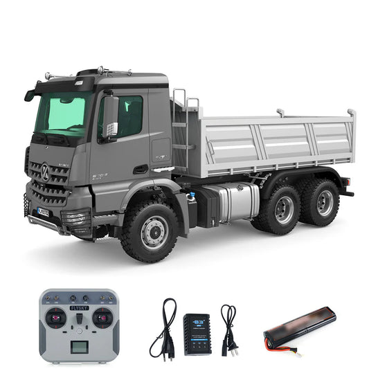 USED 2.4G RC Electric Lifting Dumper 5702 Model 1:14 6?¡§¡é6 Remote Control Tipper Lifting Rod Vehicle Sound Light Motor RTR Car Toy