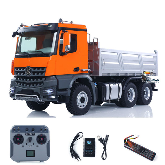 USED 1/14 2.4G Remote Control Electric Lifting Dumper 5702 Model 6*6 Tipper Vehicle 2Speed Sound Light Motor RTR Car Gifts Adults