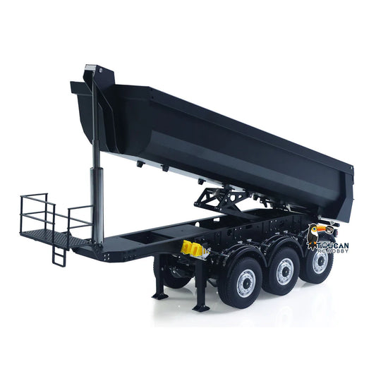 USED Kabolite 1/14 Metal Remote Control 3Axles Electric Lifting Semi Trailer Dumper for RC Tractor Truck SC 770S 100 Battery Charger