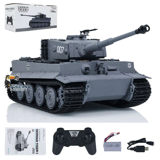 USED 1/24 RC Battle Tank Taigen Tiger I Remote Control Infrared Combat Military Tanks