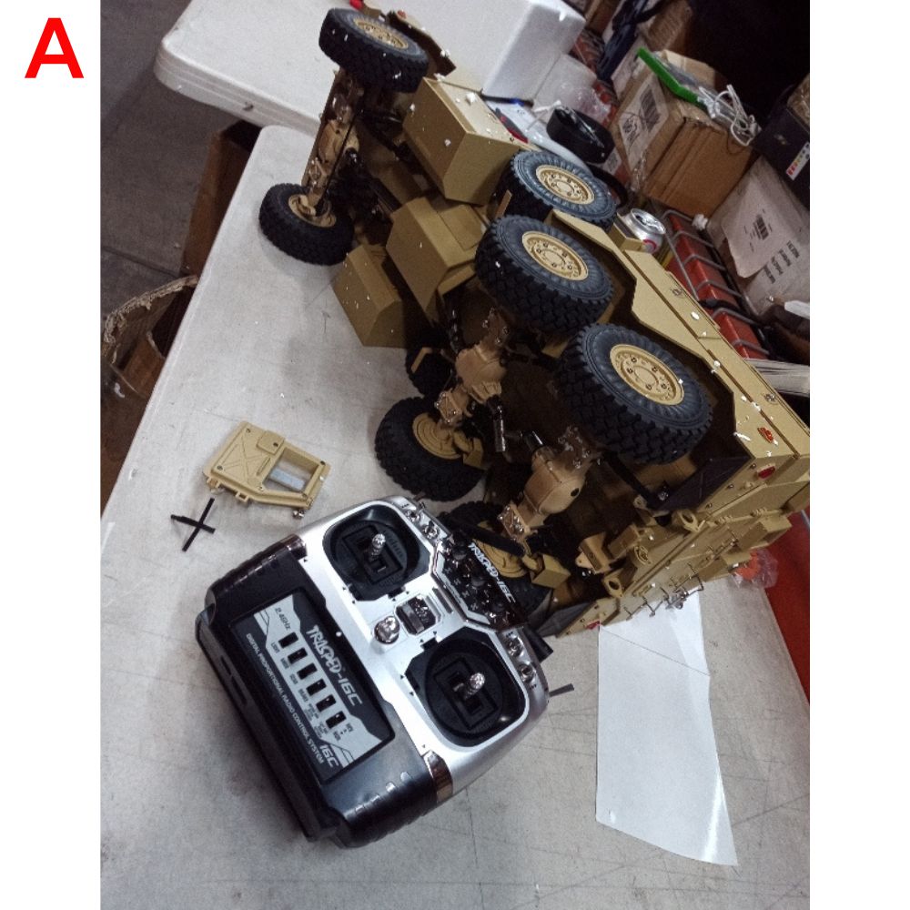 US Stock 1/12 6*6 6x6 MRAP RC Vehicle 16CH Radio Explosion Proof Car ESC Motor Painted DIY Hobby Model 647*232*293mm